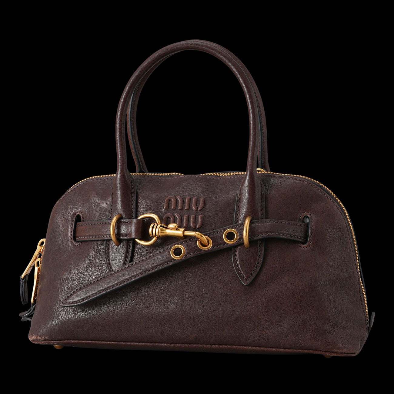 MIU MIU(USED)미우미우 아방뛰르 나파 가죽 탑 핸들 백